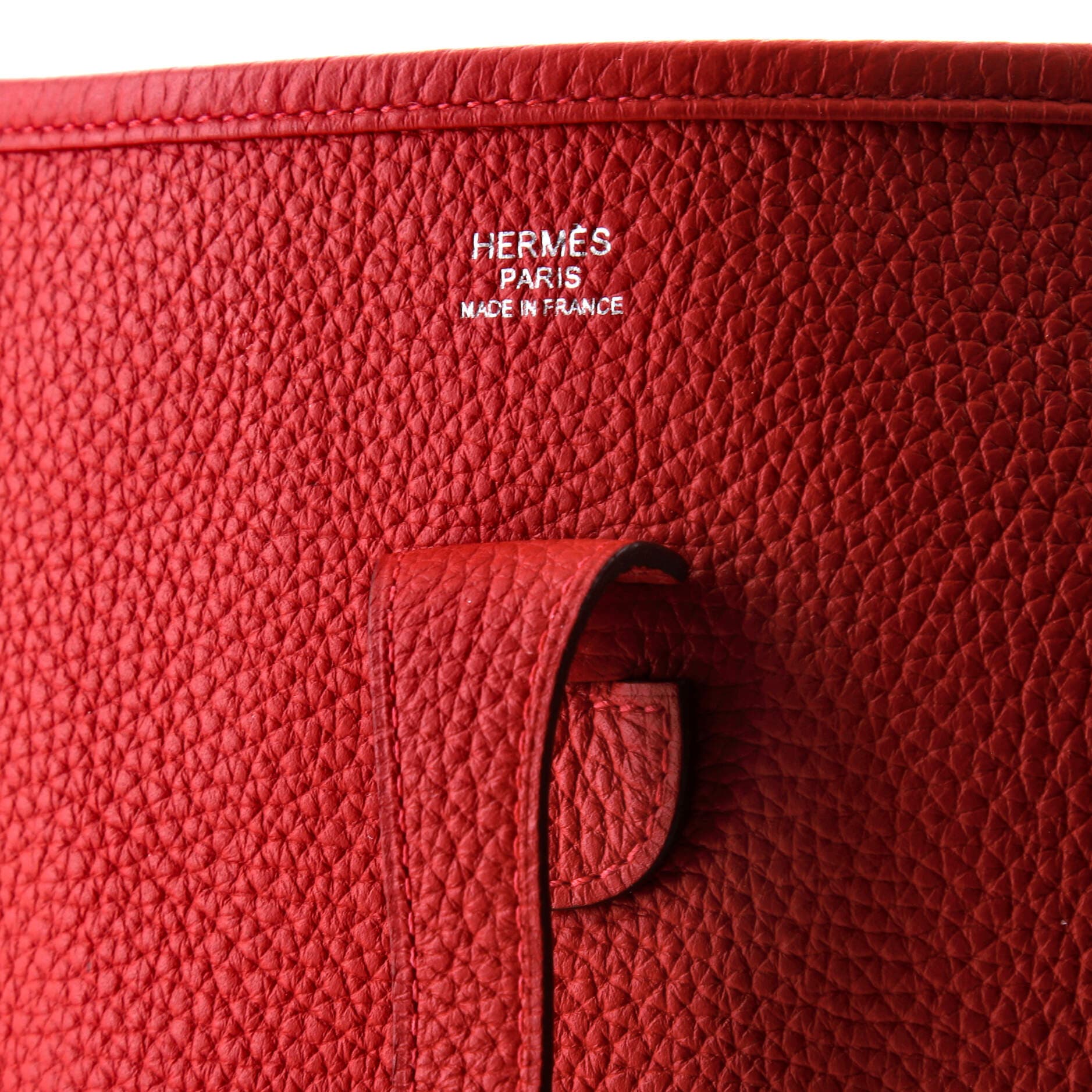 Pre-Owned Hermes Evelyne Bag Gen III Clemence PM, Alternate, color, Rouge Casaque