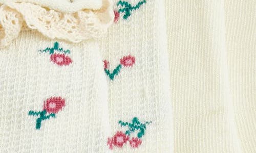 Stems Flora Assorted 2-pack Cotton Blend Crew Socks In Multi