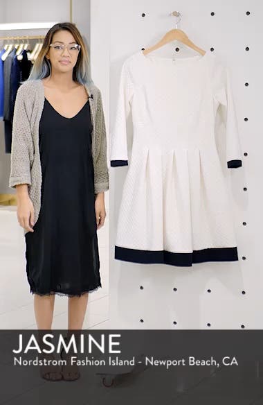 Eliza J Dot Textured Fit & Flare Dress (Women) | Nordstromrack