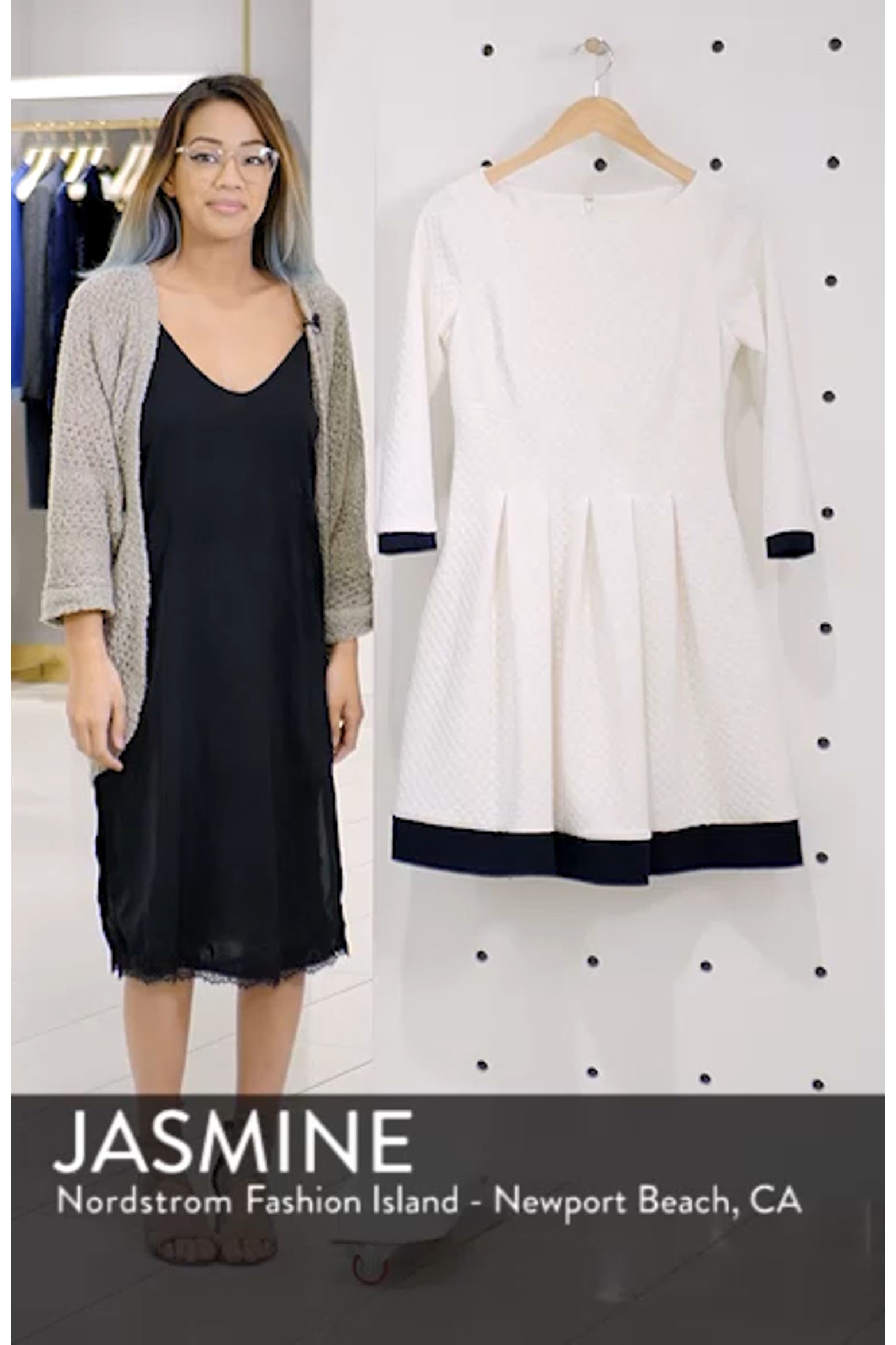 Dot Btexture Eliza J Dot Textured Fit & Flare Dress (Women) | Nordstromrack