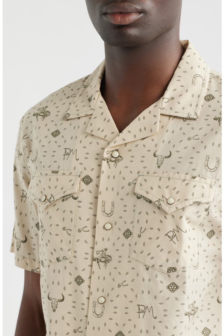 Short Sleeve Snap-Up Western Shirt, Alternate, color, WESTERN TAN