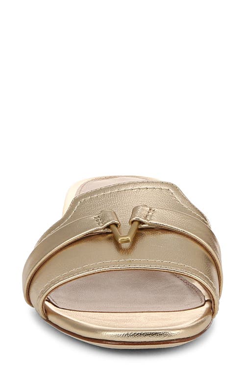 Veronica Beard Annette Metallic Medallion Mule Sandals In Pale Gold