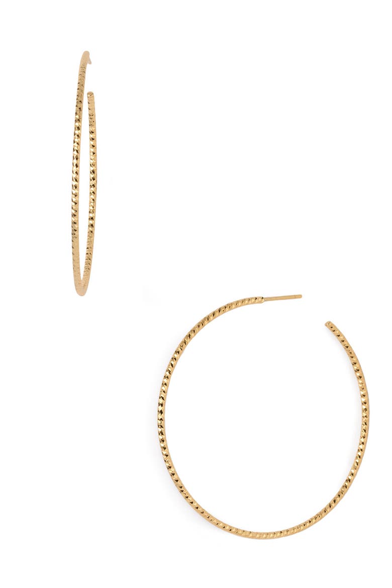 Argento Vivo Hoop Earrings, Main, color, GOLD VERMEIL