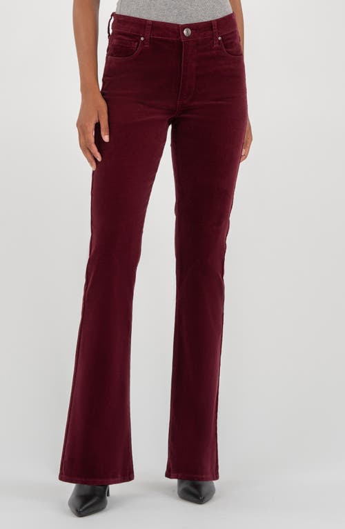 Kut From The Kloth Ana Fab Ab High Waist Corduroy Flare Jeans In Burgundy