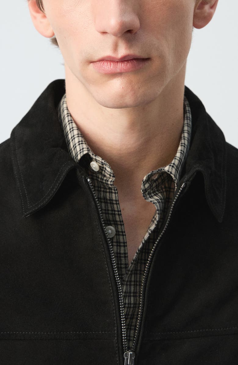 MANGO Suede Jacket, Alternate, color, Black