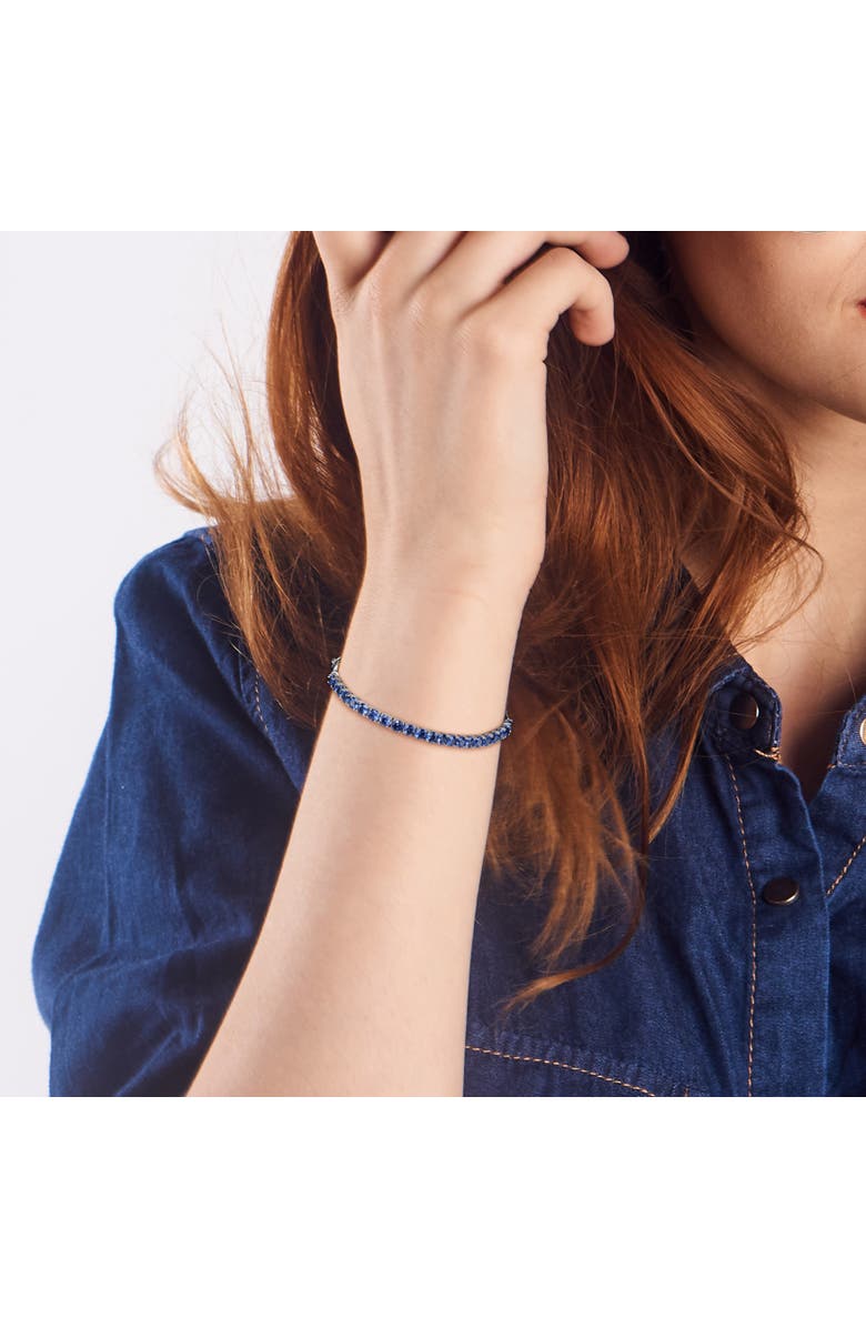 Julianna B. Colored Cubic Zirconia Tennis Bracelet, Alternate, color, Blue Cz