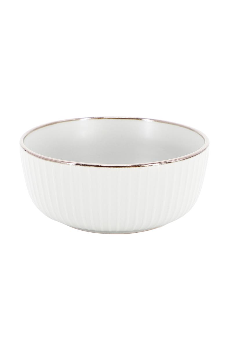 Leo 16 Piece Stoneware Dinnerware Set, Alternate, color, White