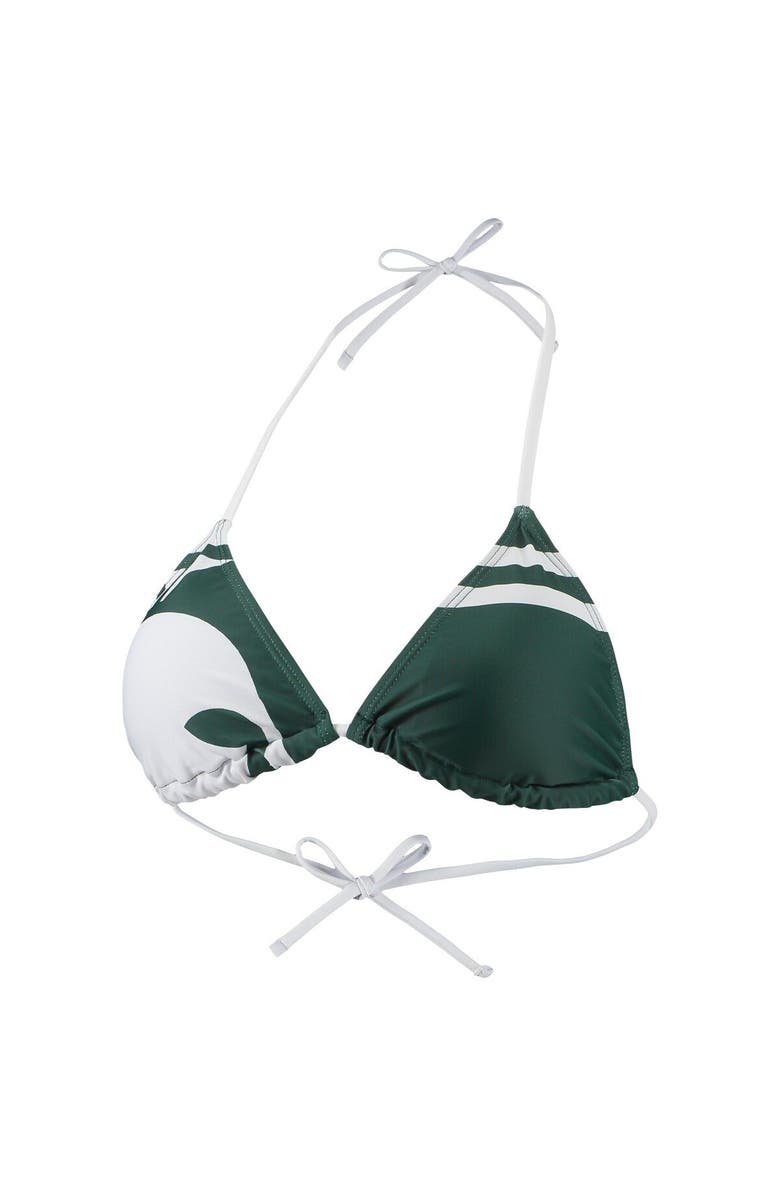 FOCO Women's FOCO Green Michigan State Spartans Wordmark Bikini Top, Alternate, color, 