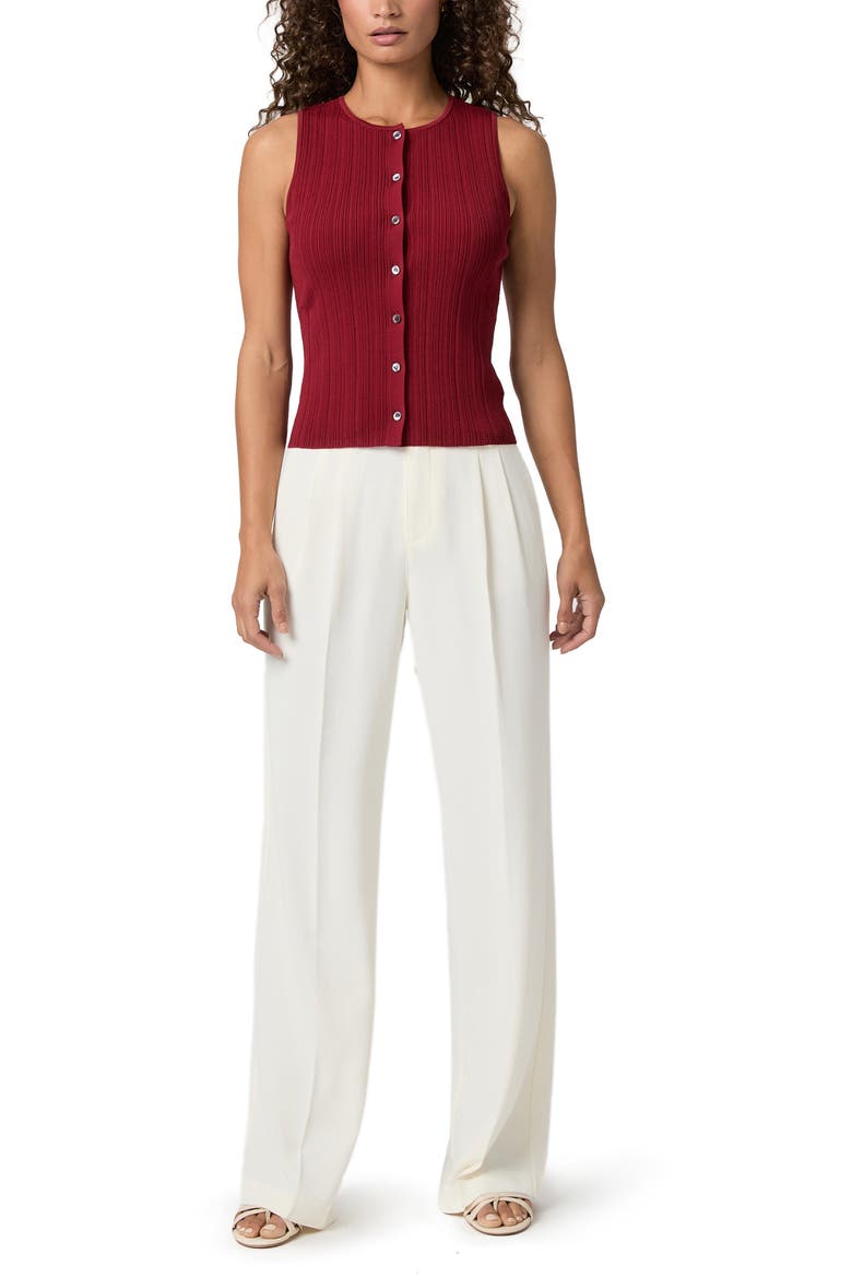 Leira Button Front Sweater Tank, Alternate, color, CRANBERRY