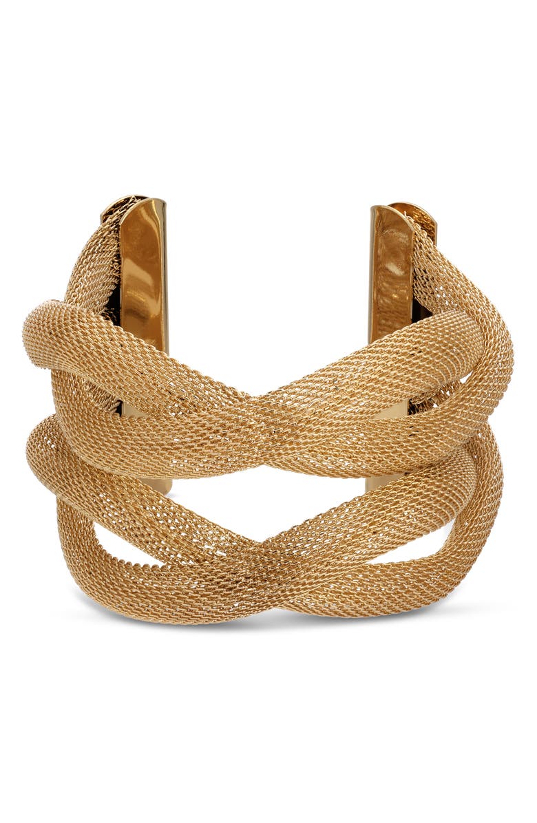 EYE CANDY LOS ANGELES Page Cuff Bracelet, Alternate, color, Gold