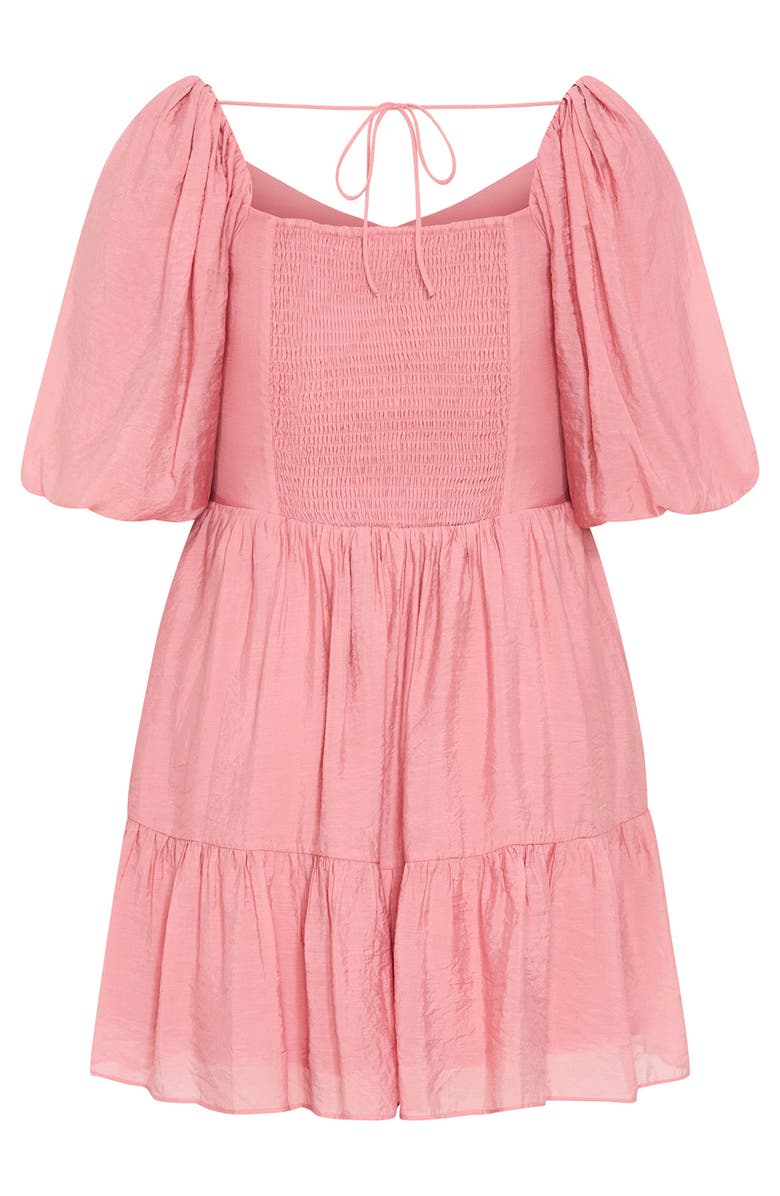 City Chic Marcy Puff Sleeve Minidress, Alternate, color, Deep Rose