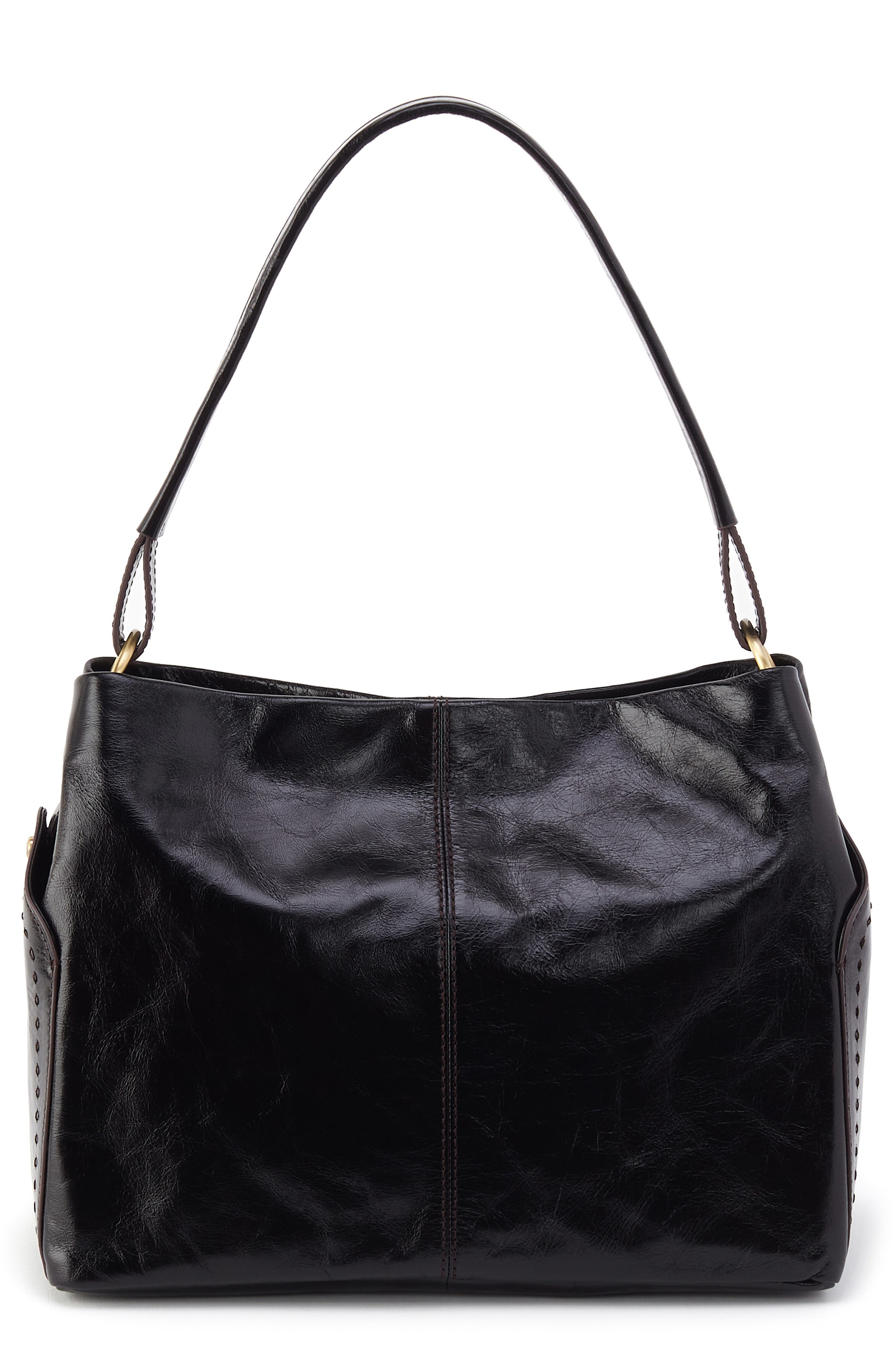 HOBO Seneca Leather Shoulder Bag, Main, color, Black