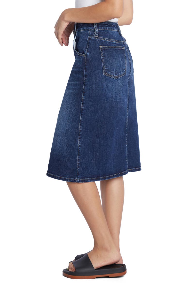 Pieced Denim Midi Skirt, Alternate, color, SEA BLUE