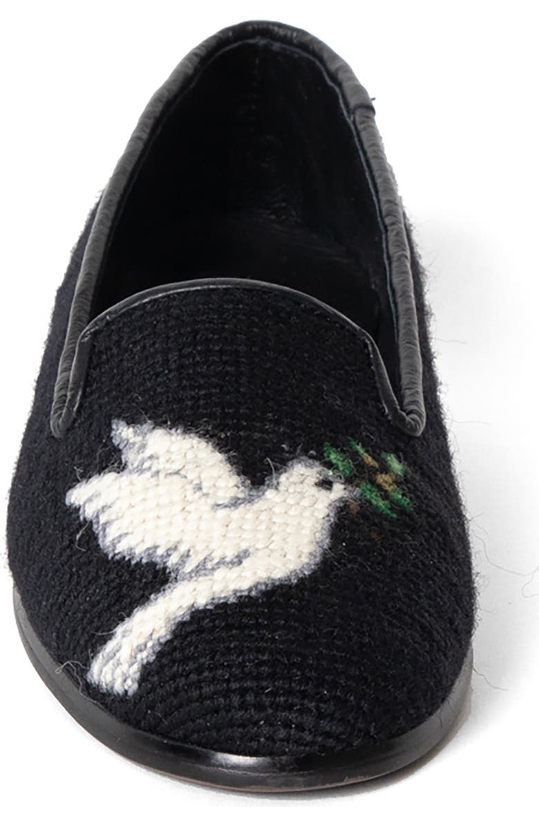 ByPaige BY PAIGE Needlepoint Dove Flat, Alternate, color, Black