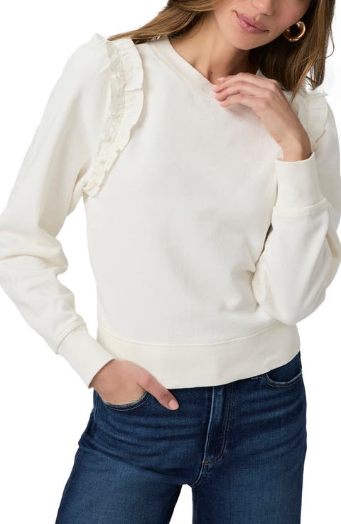 Alfirs Ruffle Accent Cotton Sweatshirt