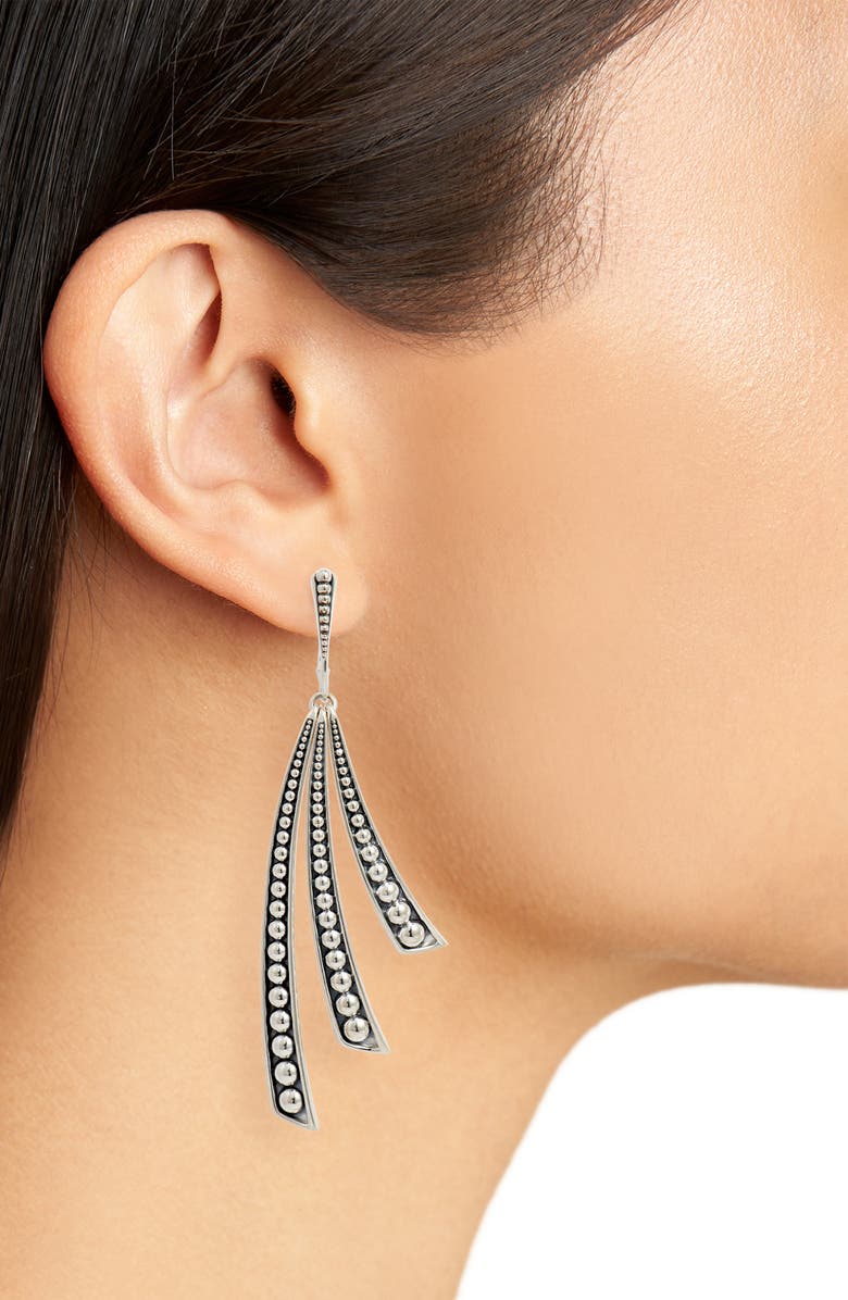 LAGOS Signature Caviar Triple Linear Curve Drop Earrings, Alternate, color,