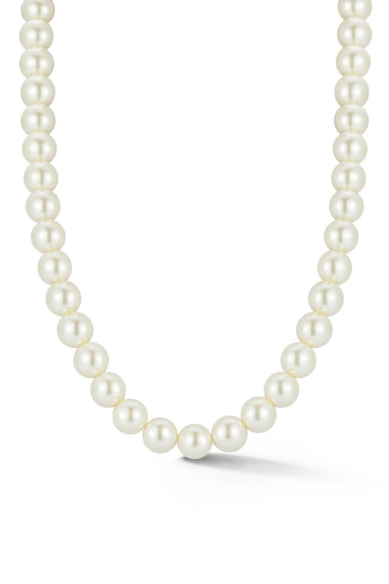 Bold Faux Pearl Necklace, Main, color, WHITE