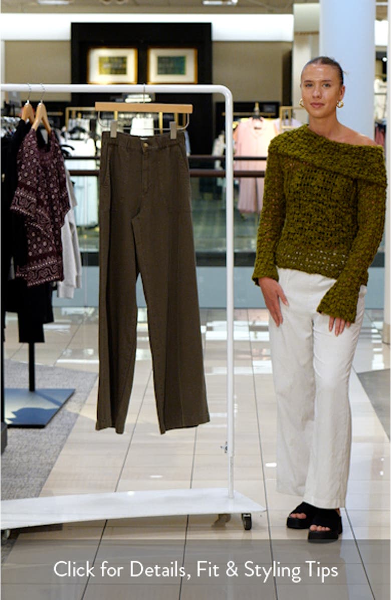 Rumi High Waist Cotton Blend Wide Leg Pants, sales video thumbnail