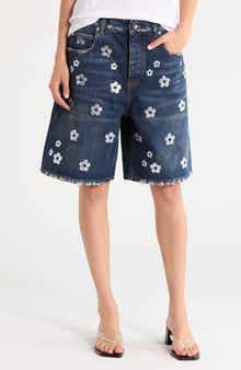 Sequin Daisy Wide Leg Shorts