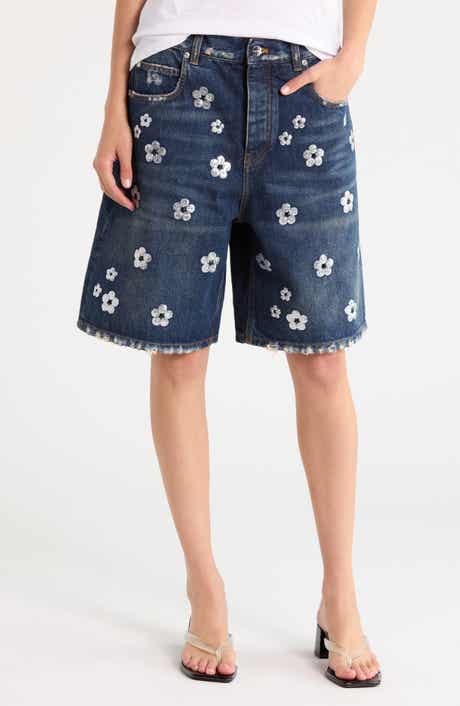 Sequin Daisy Wide Leg Shorts
