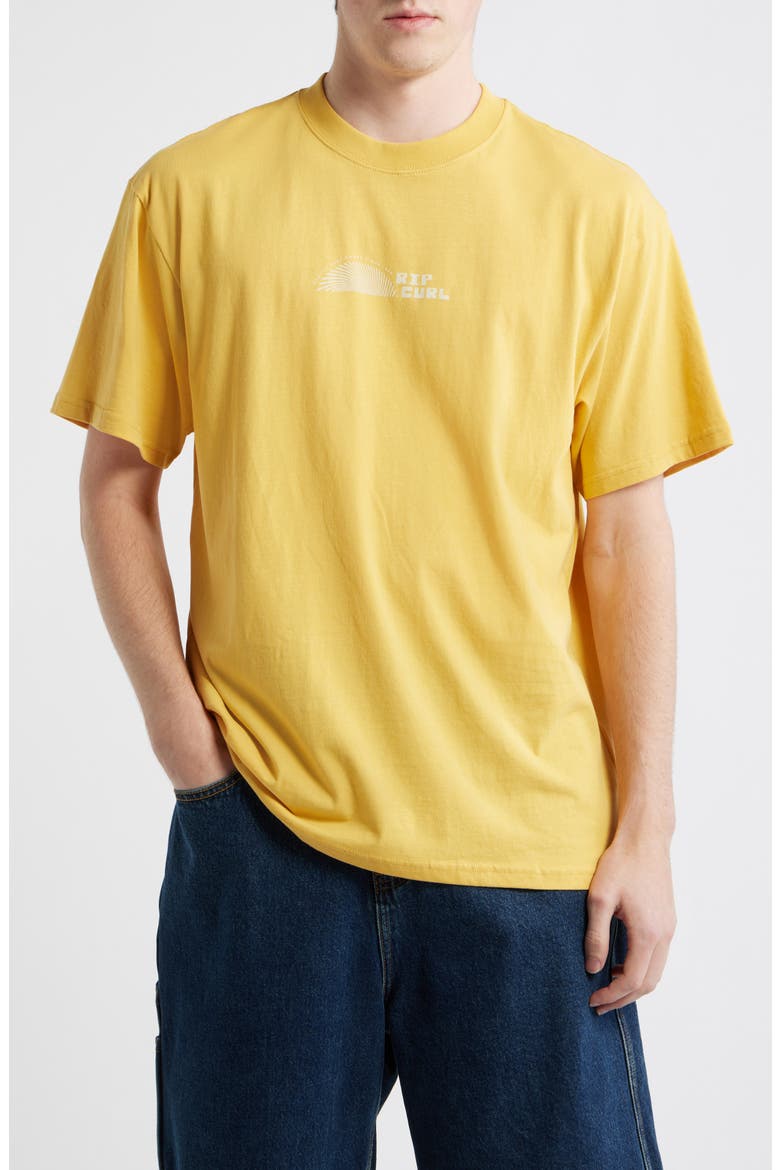 Thumb Print Cotton Jersey Graphic T-Shirt, Main, color, OCHRE