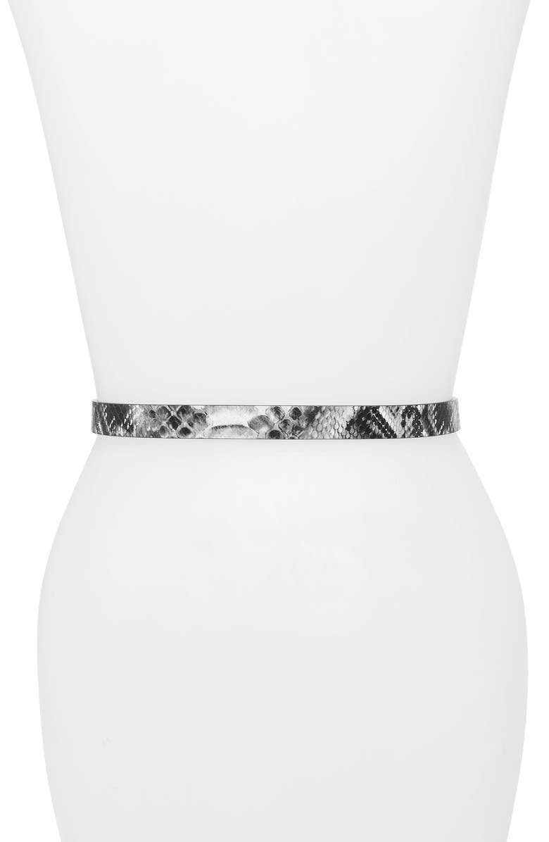 Halogen<sup>®</sup> Snake Embossed Faux Leather Belt, Alternate, color, 