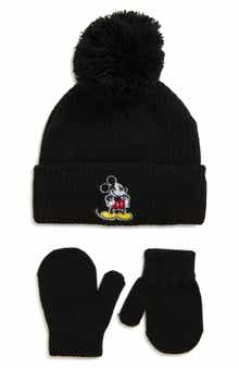 Kids' Mickey Mouse Pom Beanie & Mittens Set
