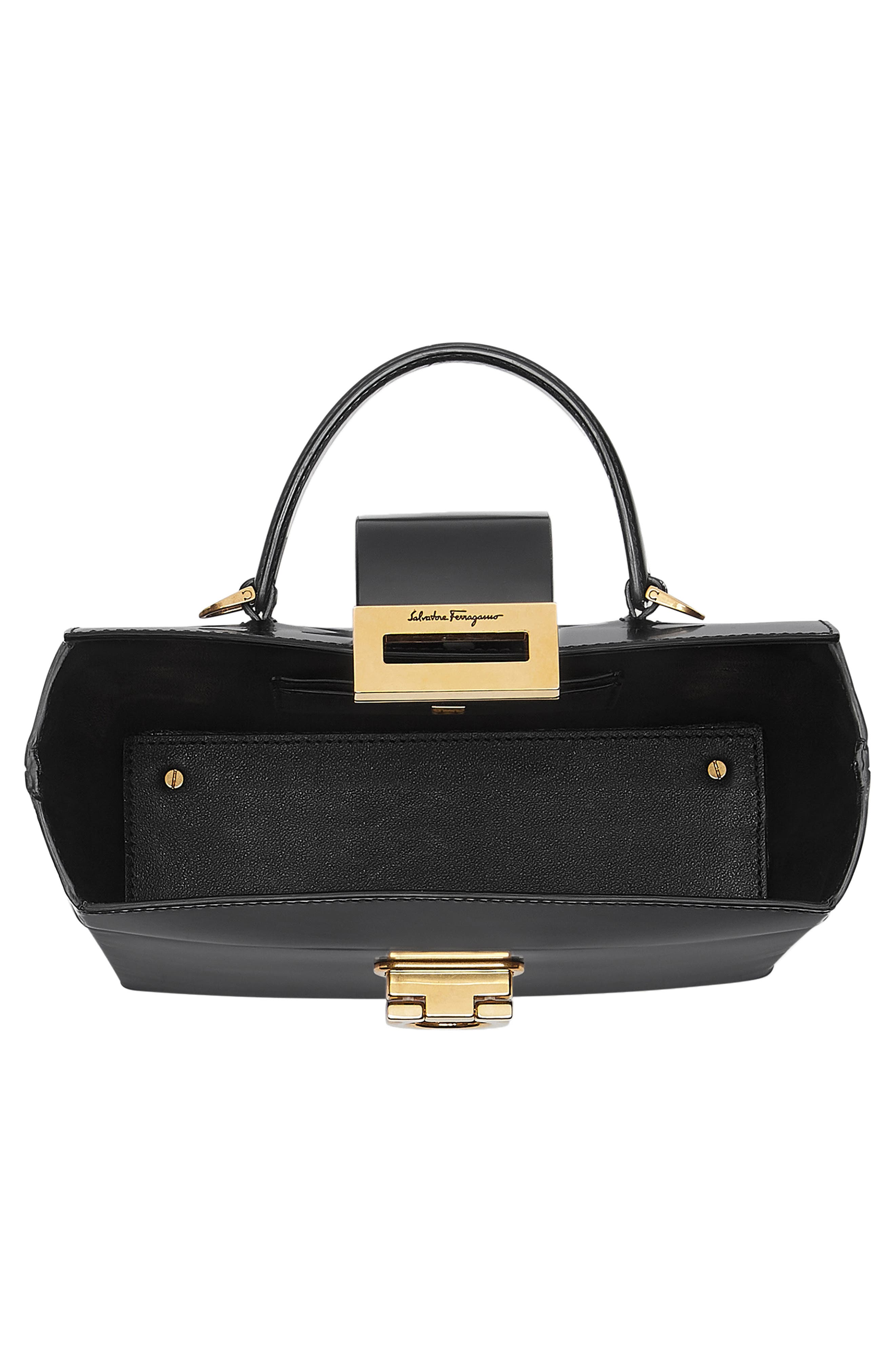 FERRAGAMO Trifolio Leather Train Case, Alternate, color, 