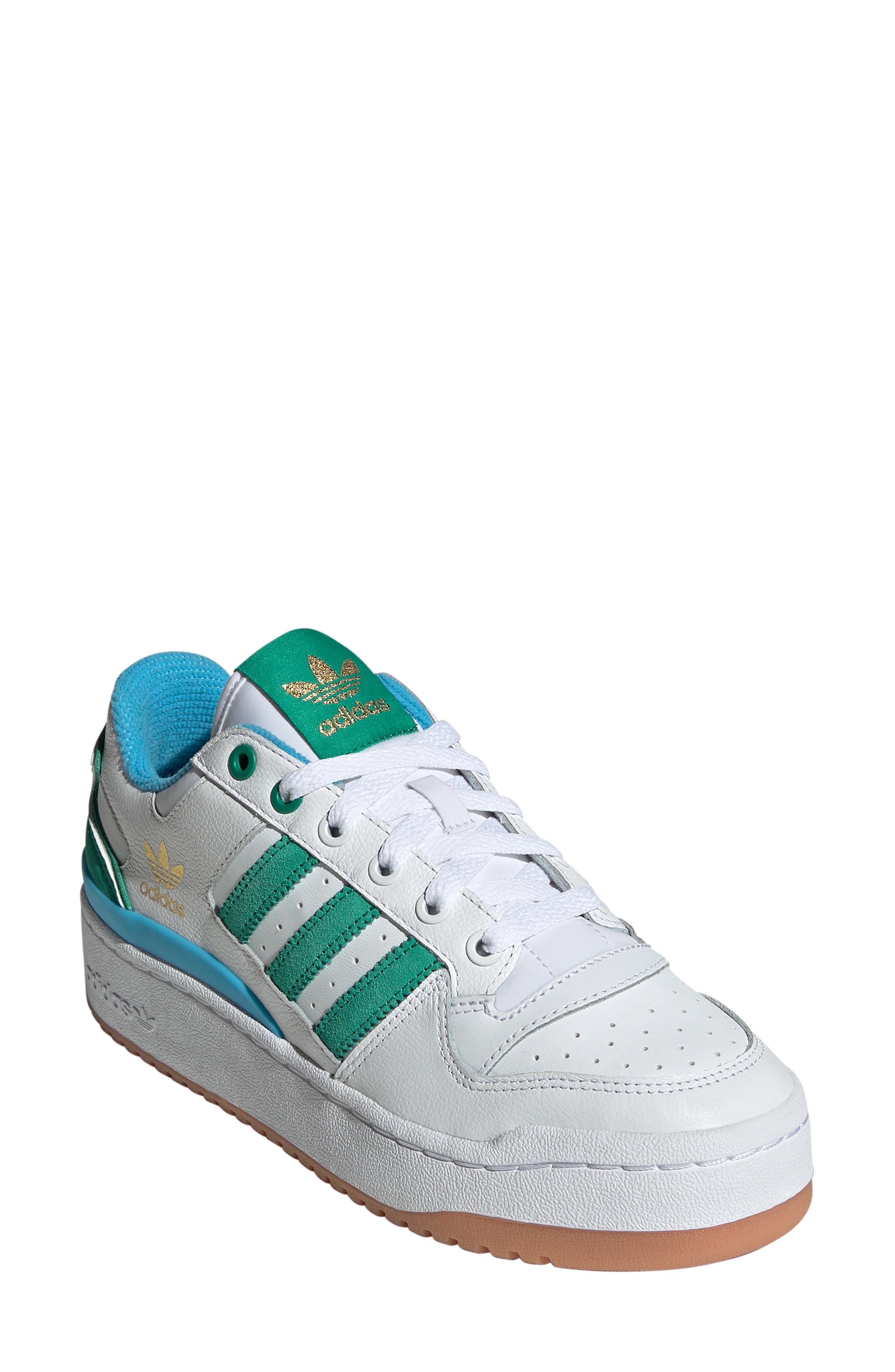 adidas Forum Bold Basketball Sneaker, Main, color, White/ Court Green/ Sky Rush
