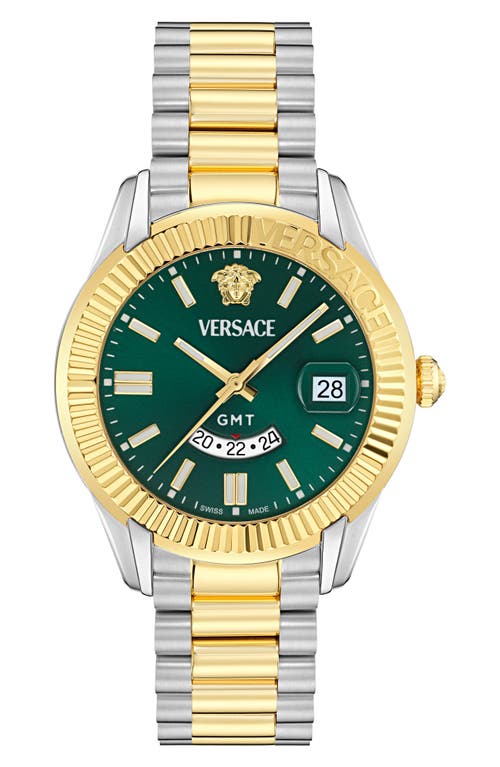 Versace Apodis Gmt Bracelet Watch, 41mm In Green