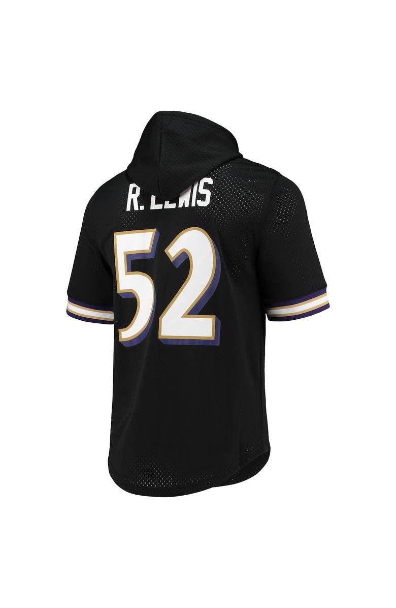 Mitchell & Ness Men's Mitchell & Ness Ray Lewis Black Baltimore Ravens Retired Player Mesh Name & Number Hoodie T-Shirt, Alternate, color,