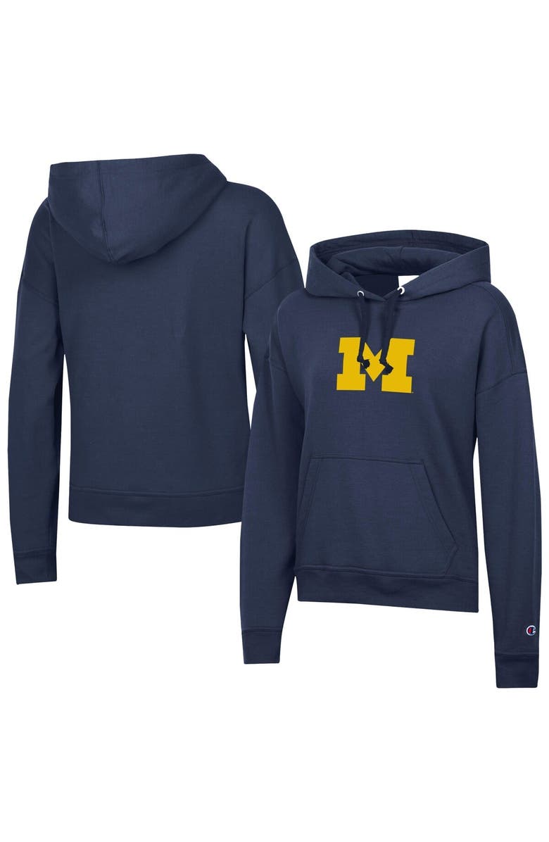 Champion Women's Champion Navy Michigan Wolverines Powerblend Fleece Hoodie, Main, color, Navy