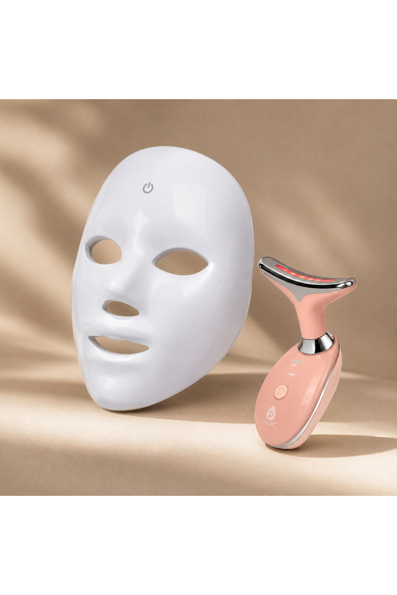 7-in-1 LED Face Mask & Face/Neck Sculpting Wand, Alternate, color, Multicolor