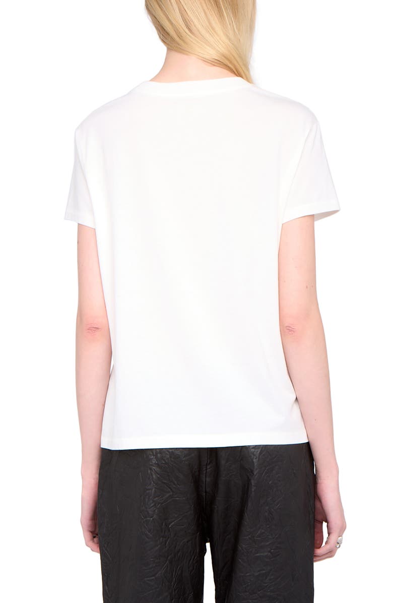 Zadig & Voltaire Walk Heart Embellished Keyhole Cotton Graphic T-Shirt, Alternate, color, Judo