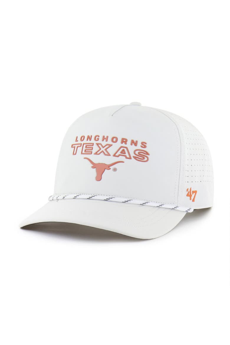 Men's '47  White Texas Longhorns Forward Vent Hitch Rope Adjustable Hat, Main, color, White