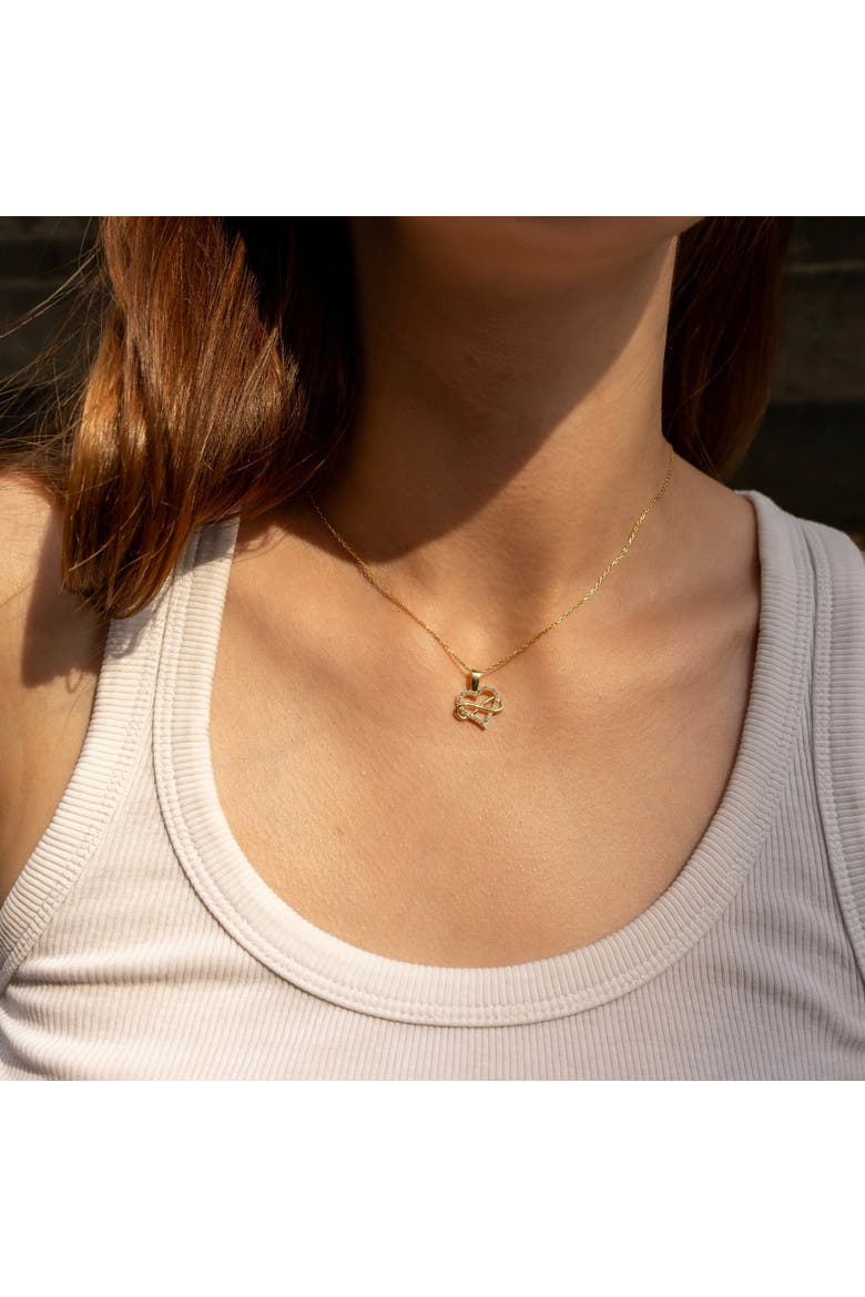Infinity Heart Love Sterling Silver Pendant Necklace, Alternate, color, Gold