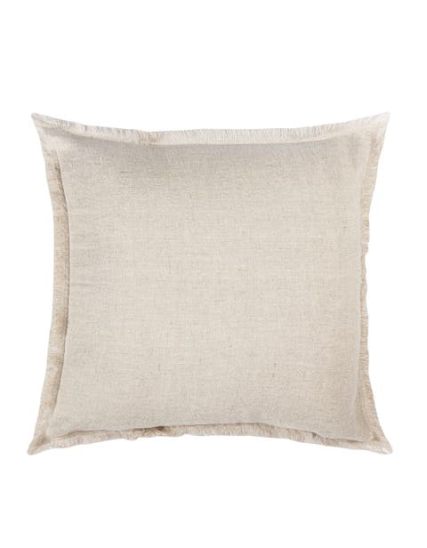 Natural Beige Fringe So Soft Linen Pillows Cover Only