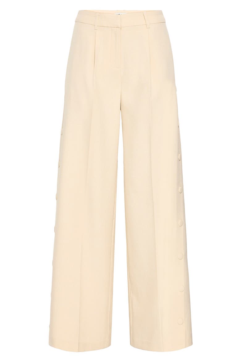 Ihlexi Wide Leg Pleat Pants, Alternate, color, BIRCH MELANGE