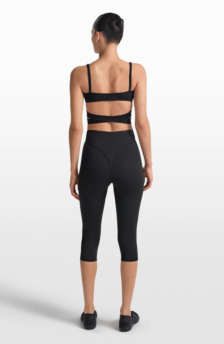 NikeSKIMS Matte Wrap Bra, Alternate, color, Obsidian