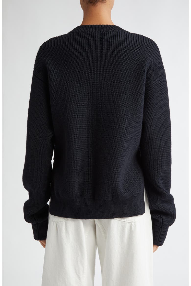 Side Zip Wool Sweater, Alternate, color, NAVY