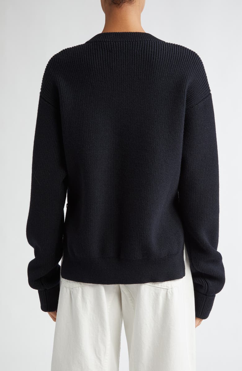 Jil Sander Side Zip Wool Sweater, Alternate, color,