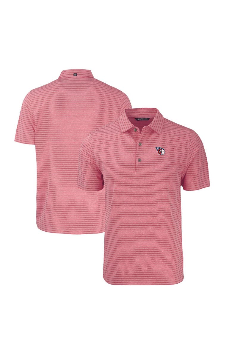 Cutter & Buck Men's Cutter & Buck Heather Red Cleveland Guardians Big & Tall Forge Eco Heathered Stripe Stretch Recycled Polo, Main, color, 