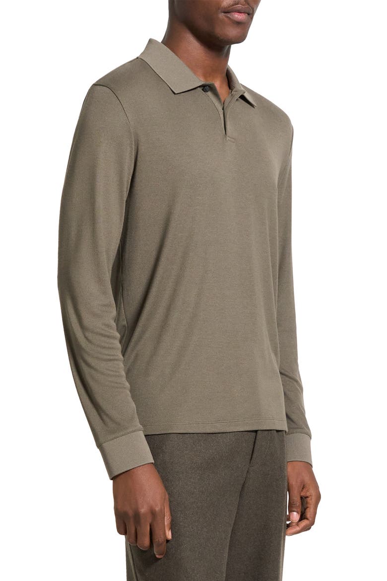 Goris Anemone Milano Long Sleeve Polo, Alternate, color, TARMAC
