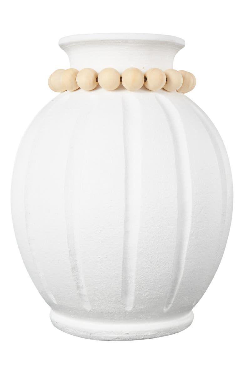 UMA Beaded Vase, Alternate, color, White