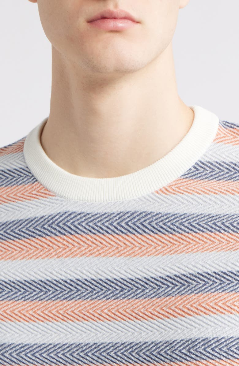 Paul Smith Short Sleeve Stripe Chevron Sweater, Alternate, color, 