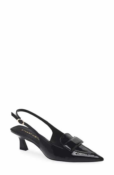 Stuart Weitzman Sovinnie Slingback Patent Loafer Pump