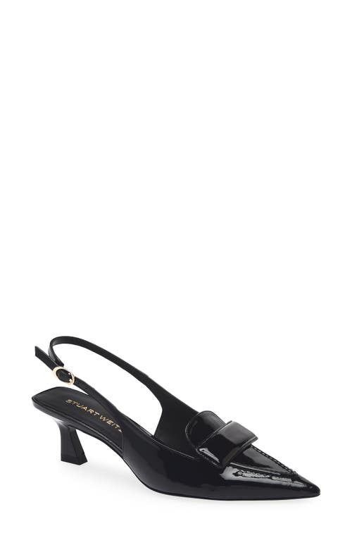 Stuart Weitzman Sovinnie Slingback Patent Loafer Pump In Black