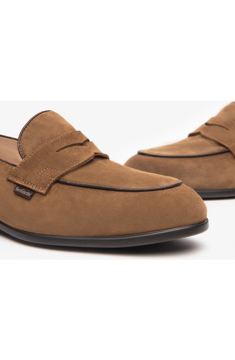 NeroGiardini Suede Slip-On Penny Loafer, Alternate, color, Camel
