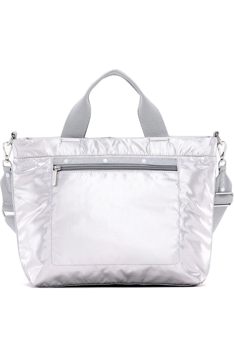LeSportsac Small Convertible Zip Top Tote Bag, Main, color, Silver Shine L