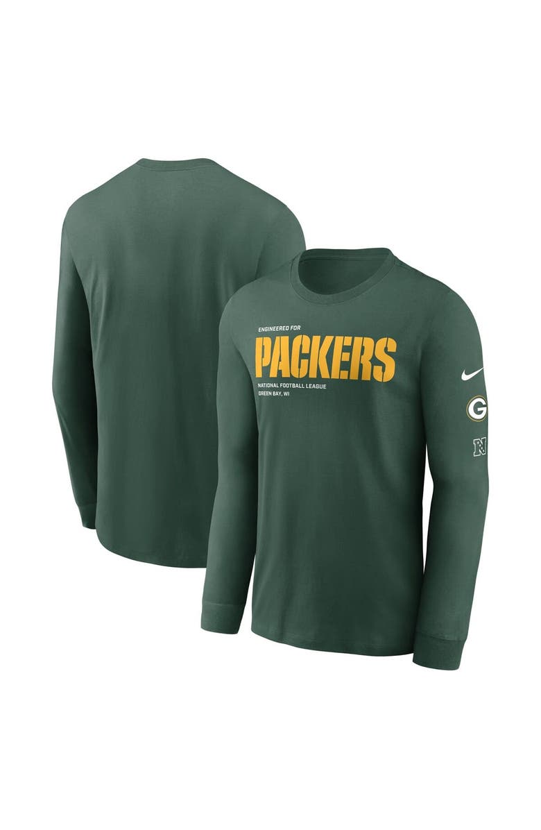 Nike Men's Nike Green Green Bay Packers Play to Win Essential Long Sleeve T-Shirt, Alternate, color,